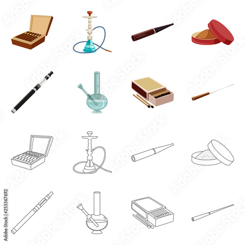 Vector illustration of refuse and stop icon. Collection of refuse and habit vector icon for stock.