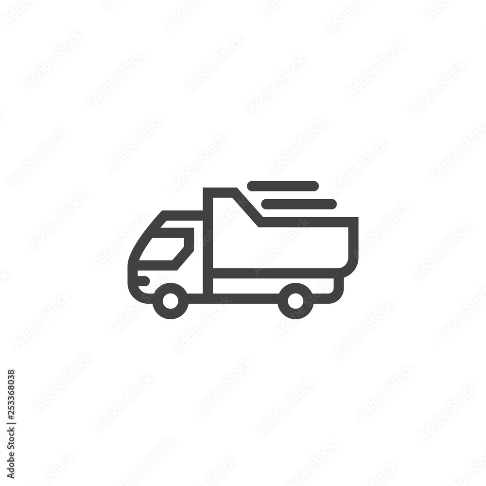 Truck line icon isolated on a white background. lorry sign Truck line icon isolated on a white background. lorry sign