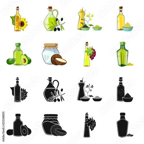 Vector illustration of healthy  and vegetable  sign. Collection of healthy  and agriculture stock vector illustration.