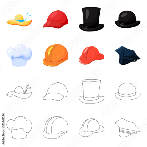 Isolated object of clothing and cap icon. Collection of clothing and beret stock symbol for web.