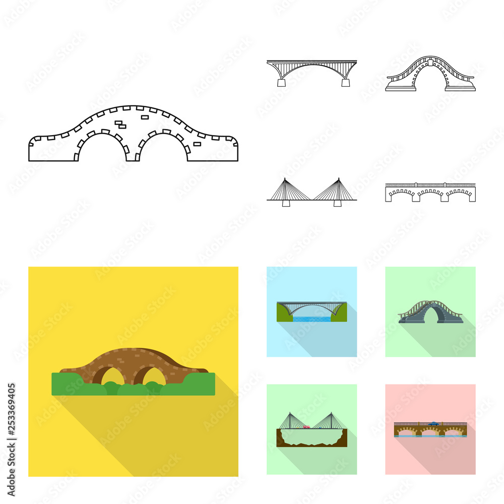 Naklejka premium Isolated object of connection and design icon. Set of connection and side stock vector illustration.