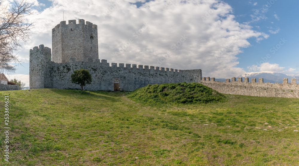12th century Old Byzantine castle in Platamonas .Olympus region Macedonia Greece