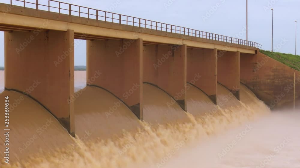 Lot of Water Falling In Dam Hydroelectric Power Station in west Africa Lot of Water Falling In Dam Hydroelectric Power Station in west Africa