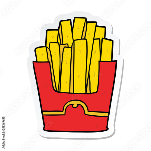 sticker of a cartoon fries