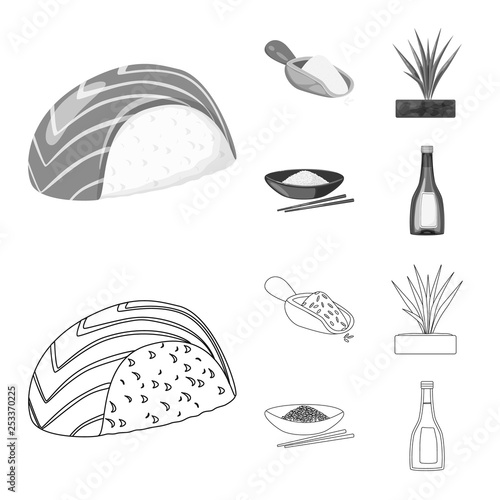 Isolated object of crop and ecological logo. Set of crop and cooking stock vector illustration.