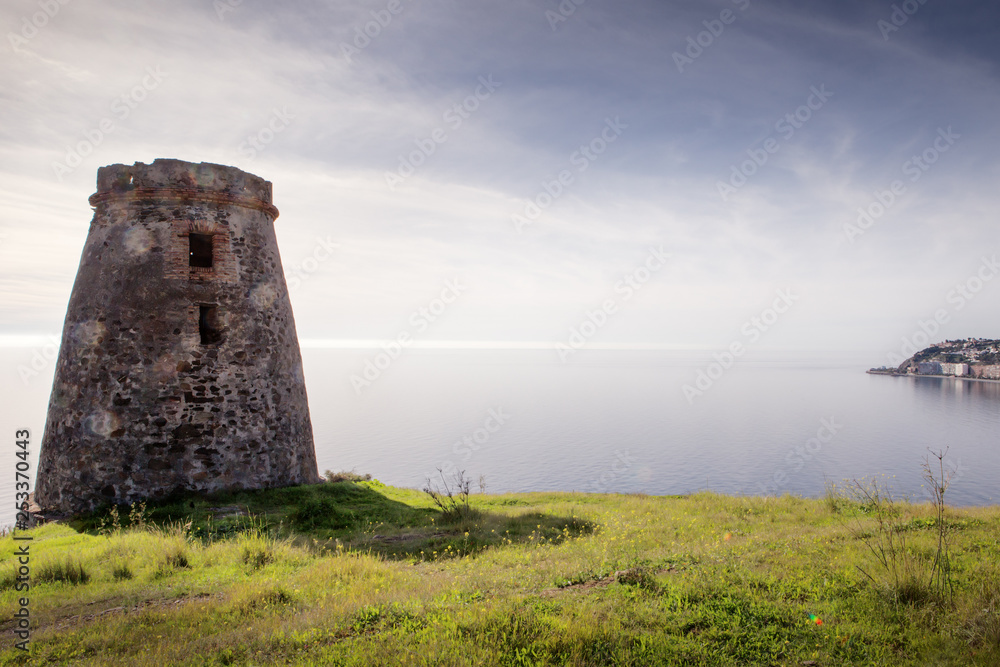 old stone watchtower in almunecar spain old stone watchtower in almunecar spain