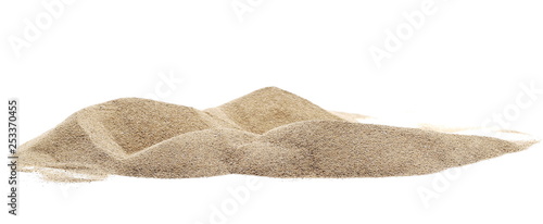 Obraz na plátně Pile desert sand dune isolated on white background, clipping path