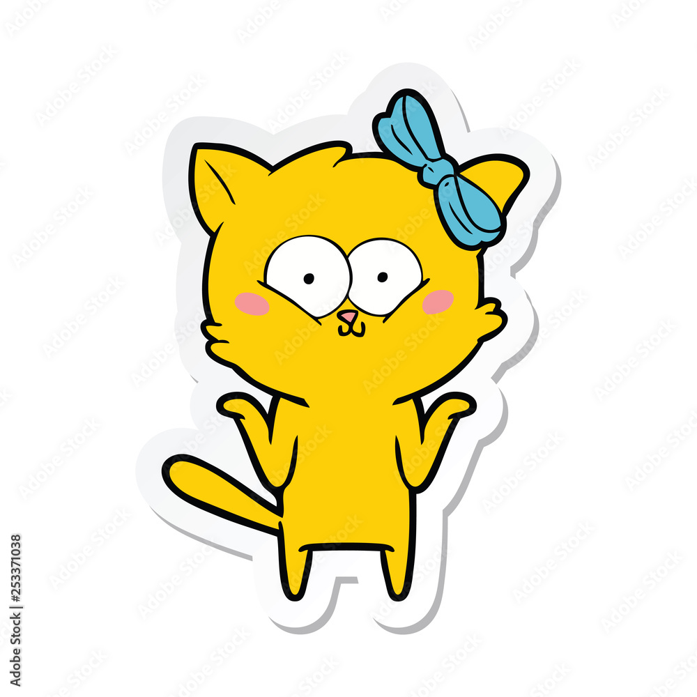 sticker of a cartoon cat sticker of a cartoon cat