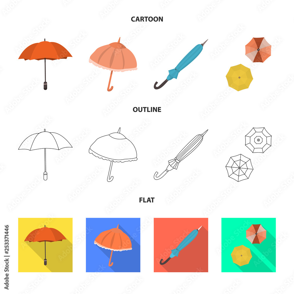 Isolated object of protection and closed logo. Set of protection and rainy stock vector illustration. Isolated object of protection and closed logo. Set of protection and rainy stock vector illustration.