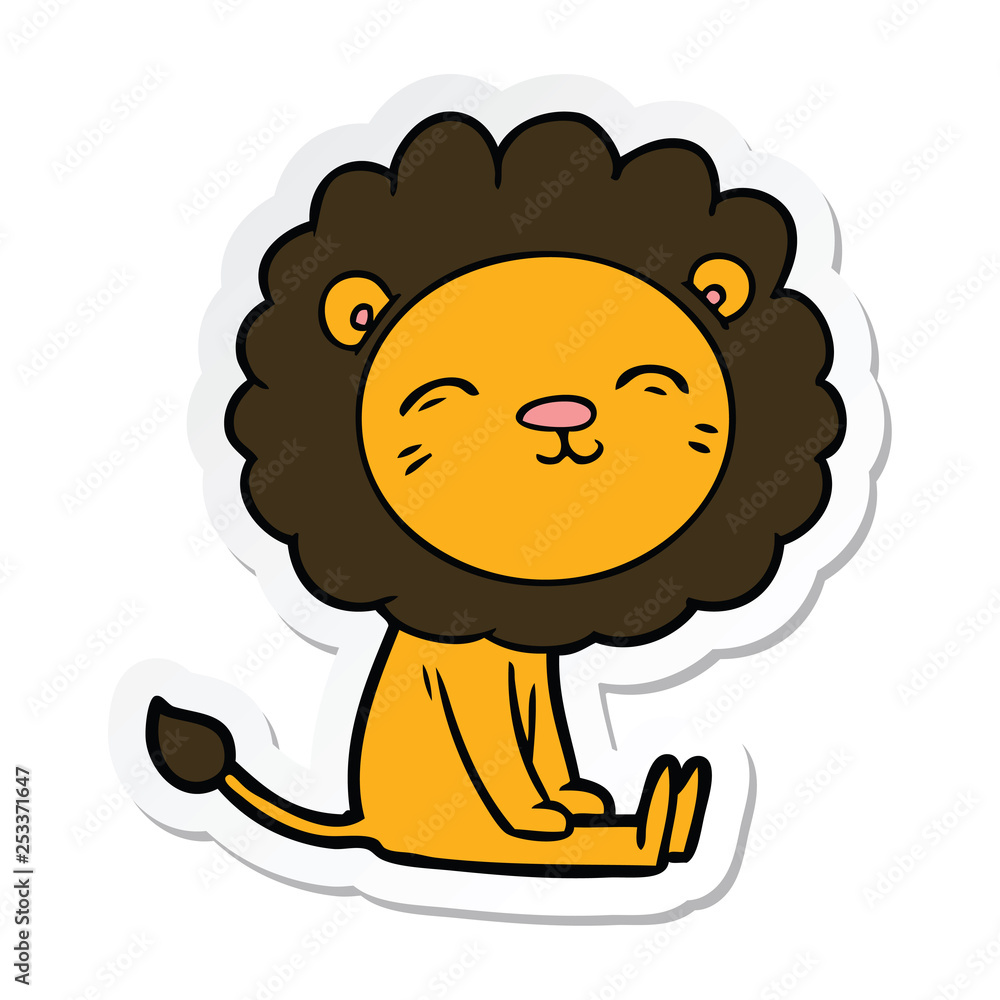 sticker of a cartoon lion sticker of a cartoon lion
