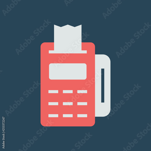 Silhouette icon payment terminal with chip