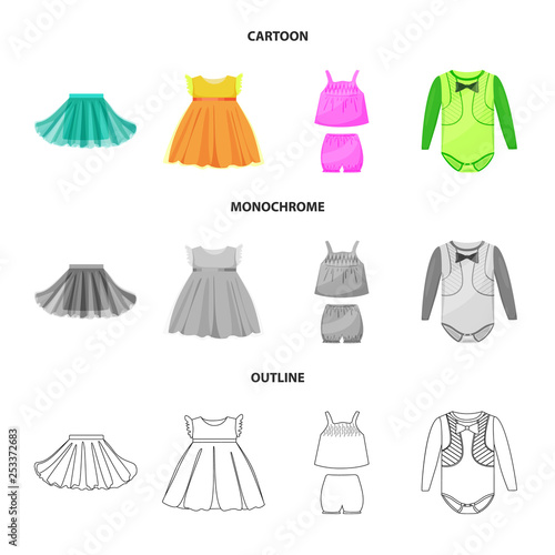 Vector design of fashion and garment logo. Set of fashion and cotton vector icon for stock.