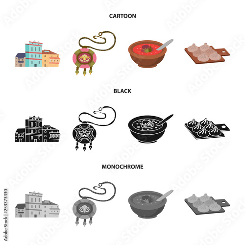 Vector design of culture and sightseeing logo. Collection of culture and originality stock vector illustration.