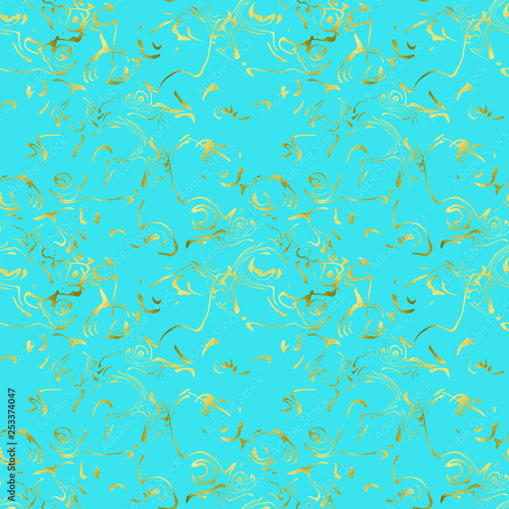 Turquoise pattern with gold elements