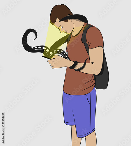 Monster on phone that absorbs the guy.
