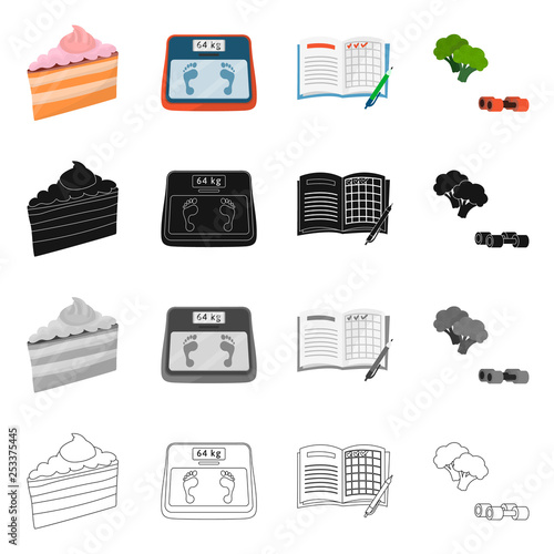 Isolated object of diet and treatment  symbol. Collection of diet and medicine vector icon for stock.