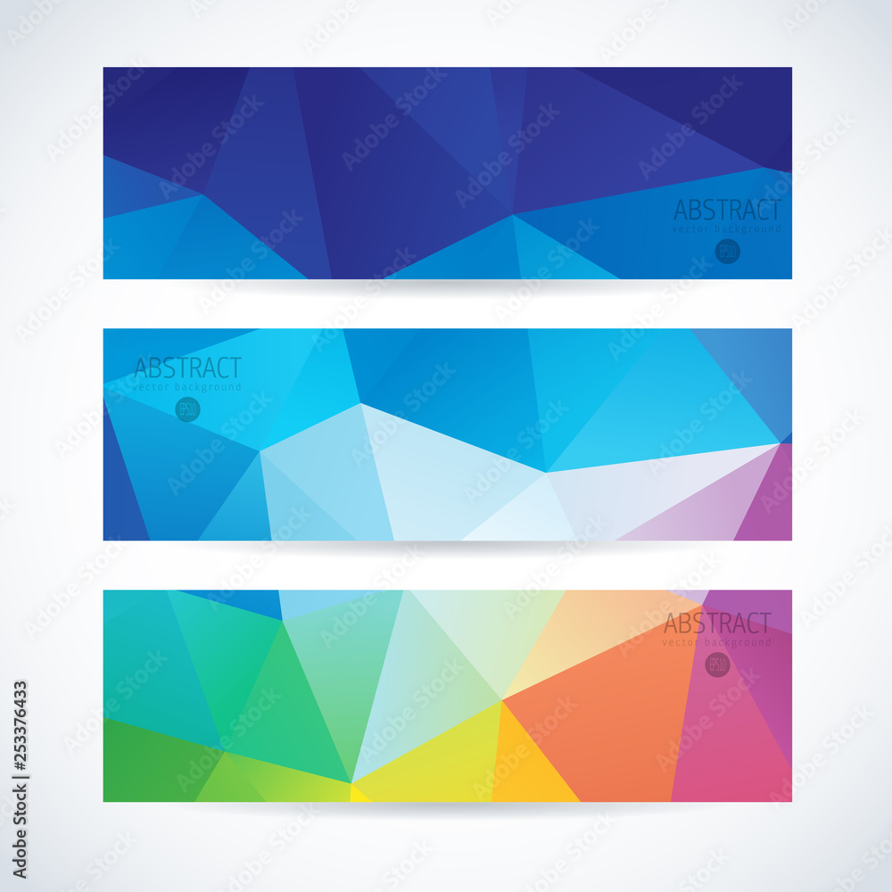 Fototapeta premium Vector banners set abstract triangle background