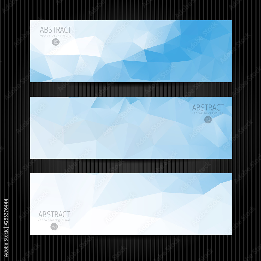 Blue banners set triangle abstract background Blue banners set triangle abstract background