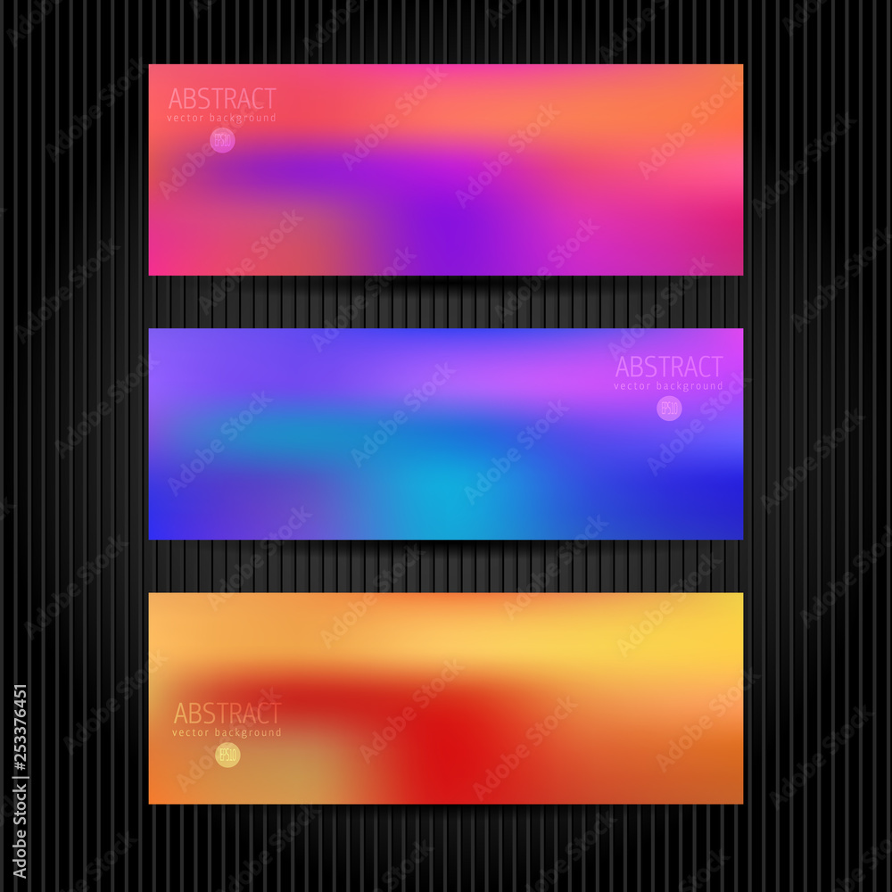 Fototapeta premium Vector banners set abstract blur background