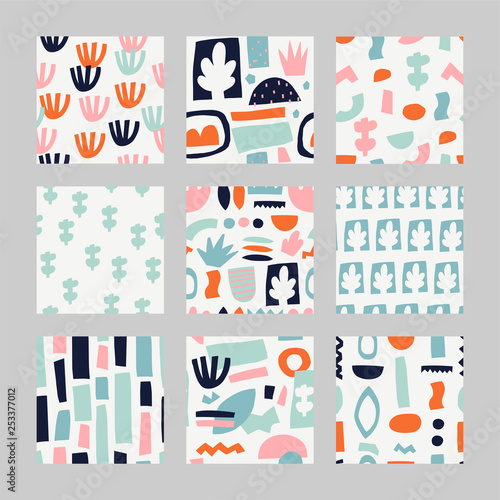 Set with abstract pattern. 