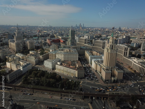 Buildings panorama moscow copter