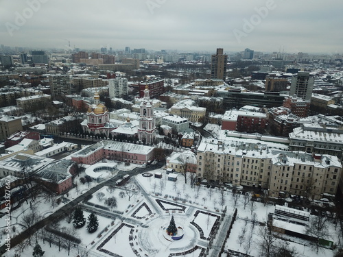 Canvas Print Buildings panorama moscow copter