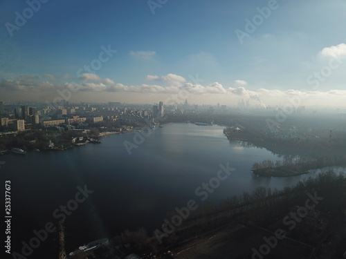 Buildings panorama moscow copter