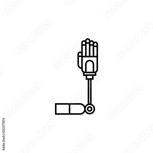 Robotics arm outline icon. Signs and symbols can be used for web, logo, mobile app, UI, UX