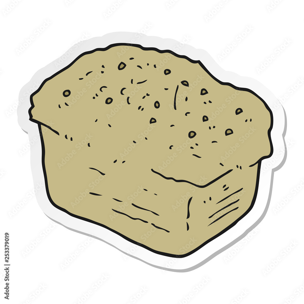 sticker of a cartoon bread sticker of a cartoon bread