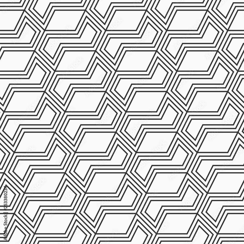 Vector monochrome seamless pattern. Geometric lattice. Vector monochrome seamless pattern. Geometric lattice.