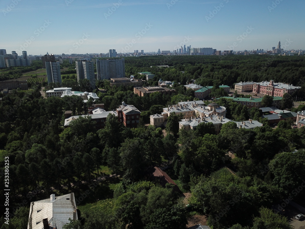 Fototapeta premium Panorama copter Moscow sity view