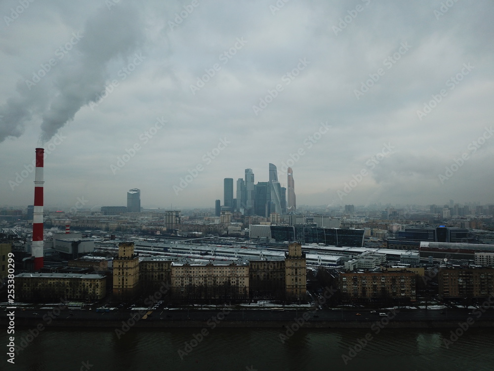 Panorama copter Moscow sity view Panorama copter Moscow sity view