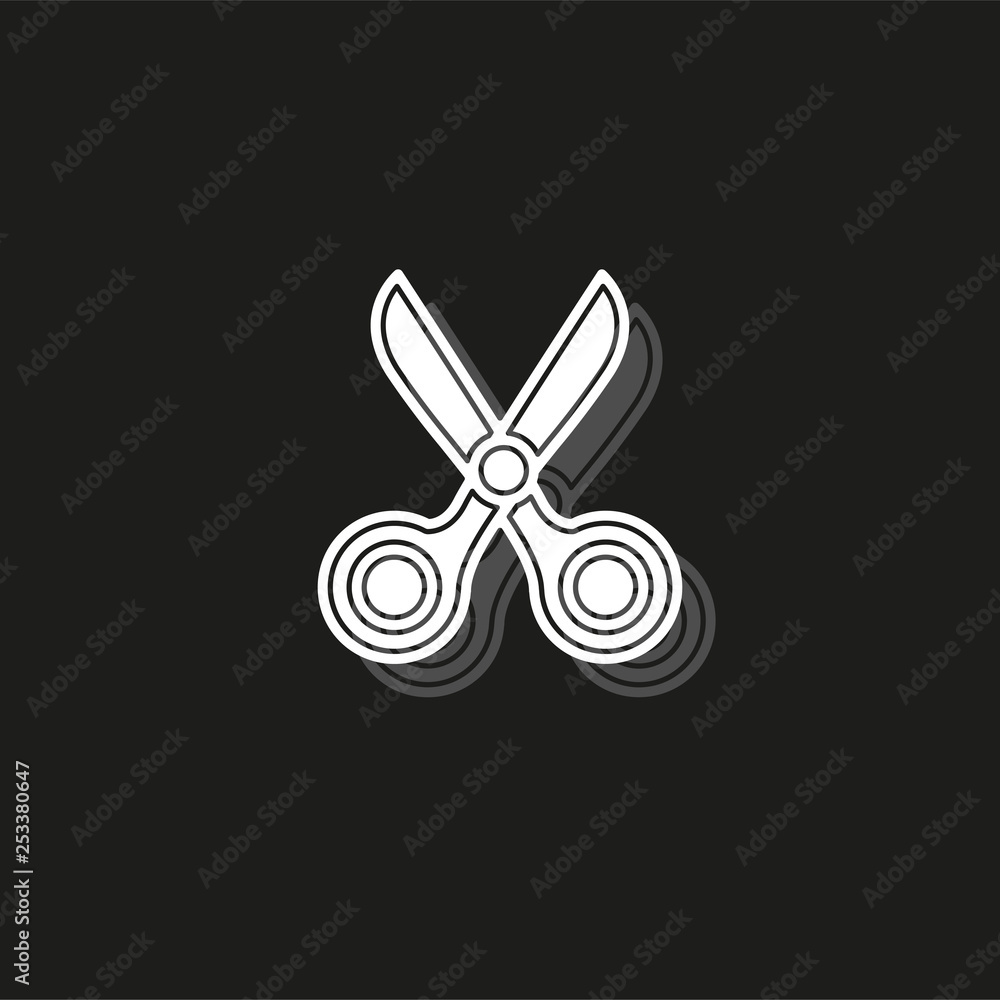 Obraz premium vector scissor illustration isolated - vector scissors, hair cut sign, barber salon