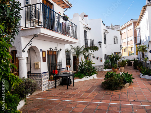 Typical architecture in the Andalucian seaside resort of Nerja  in the Costa del Sol of Spain photo