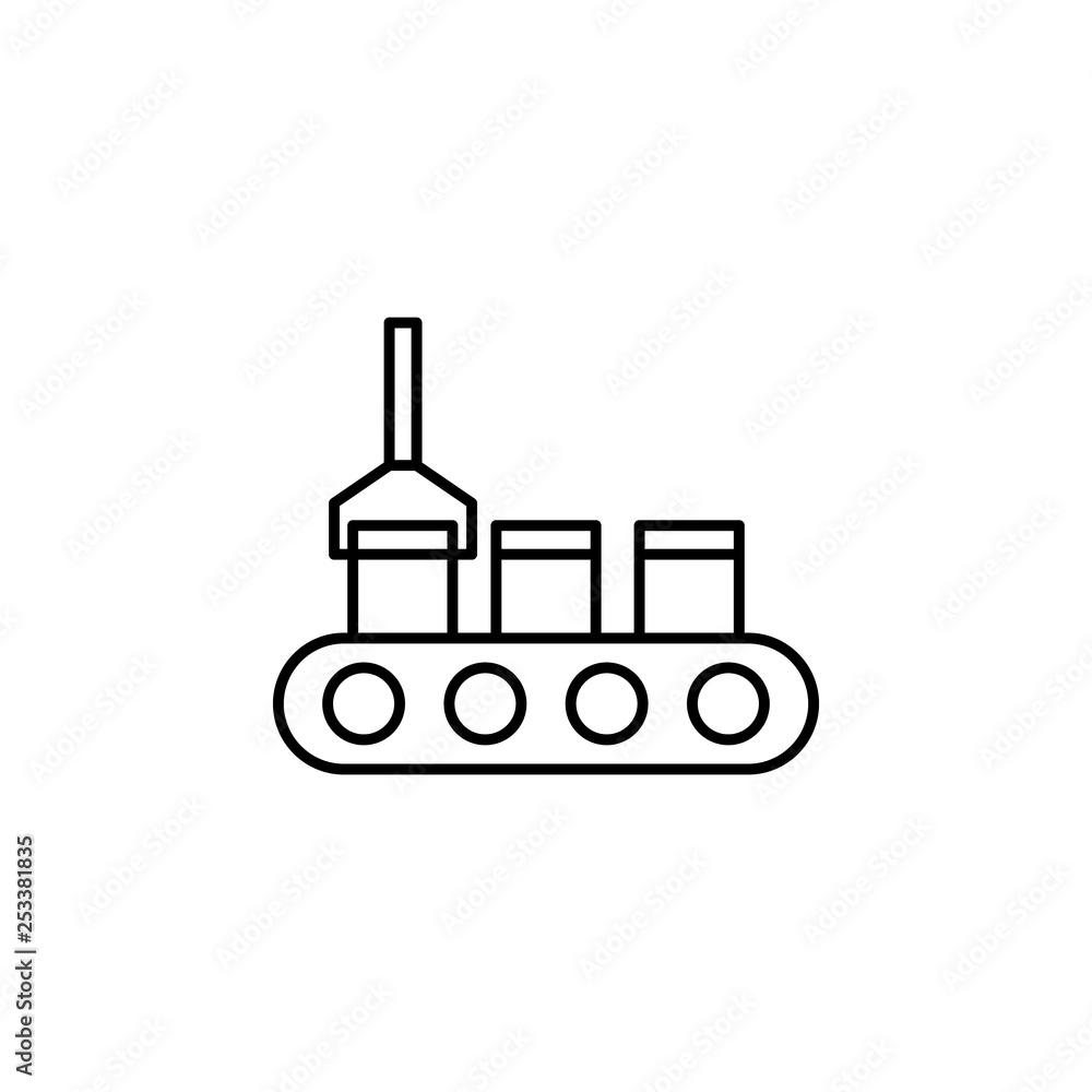 Robotics production outline icon. Signs and symbols can be used for web, logo, mobile app, UI, UX Robotics production outline icon. Signs and symbols can be used for web, logo, mobile app, UI, UX