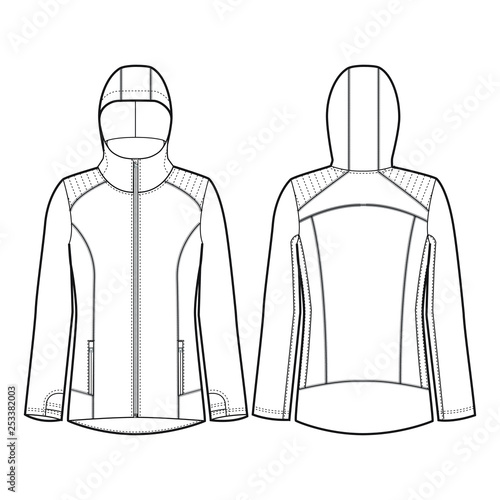 Ladies Workout Jacket Vector Template