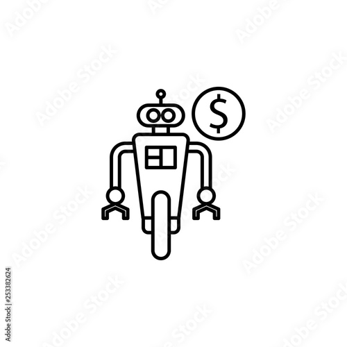 Robotics robot outline icon. Signs and symbols can be used for web, logo, mobile app, UI, UX