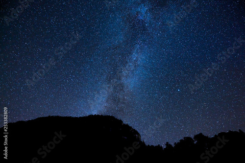 Canvas Print Swiss Clear Night sky with Milky Way and stars