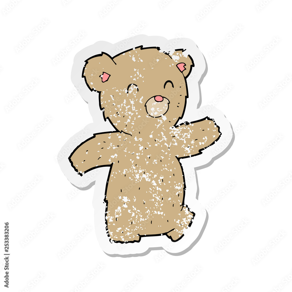 retro distressed sticker of a cartoon teddy bear retro distressed sticker of a cartoon teddy bear