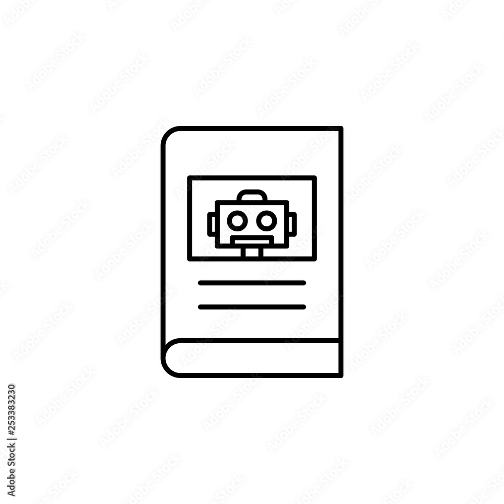 Robotics manual outline icon. Signs and symbols can be used for web, logo, mobile app, UI, UX Robotics manual outline icon. Signs and symbols can be used for web, logo, mobile app, UI, UX