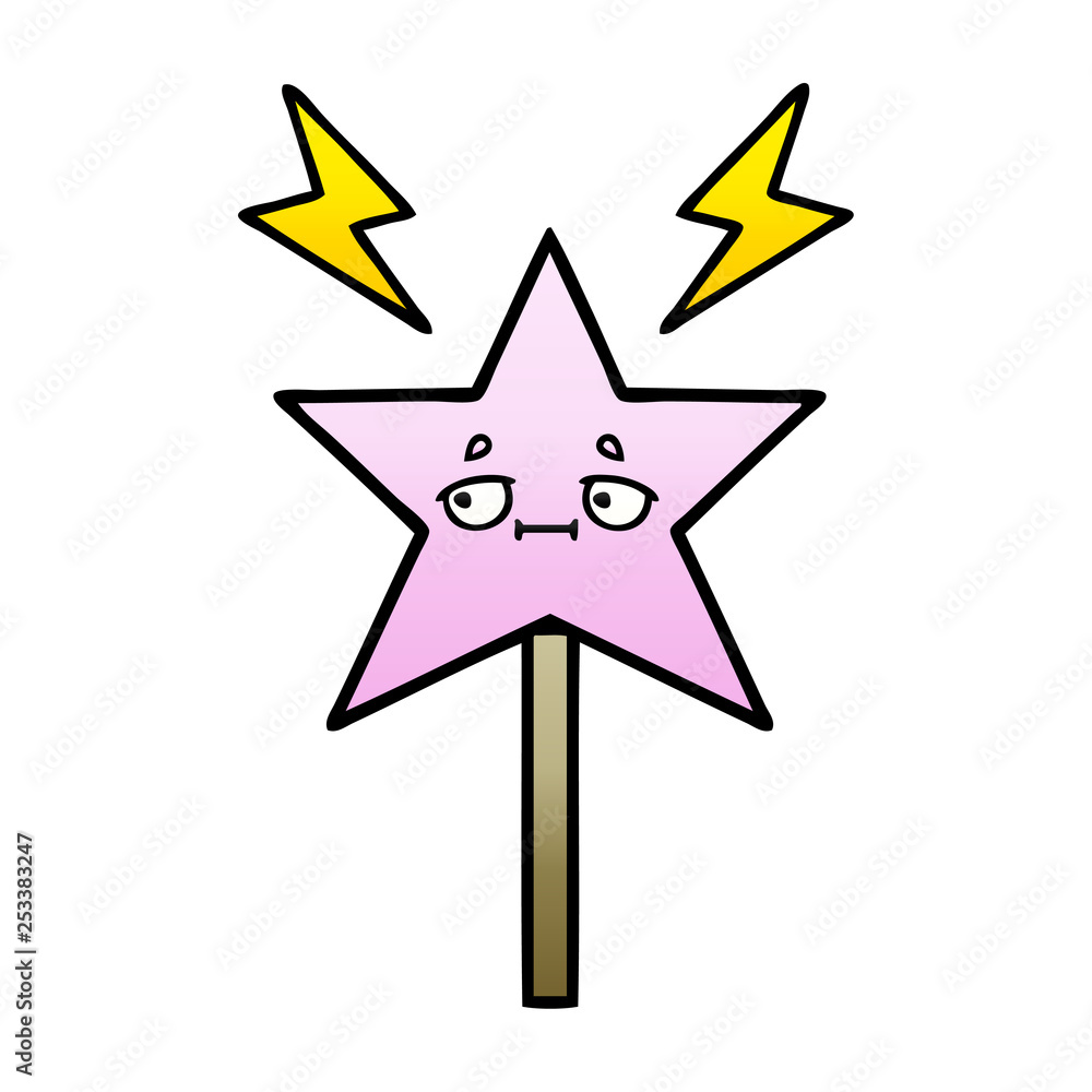 gradient shaded cartoon magic wand gradient shaded cartoon magic wand