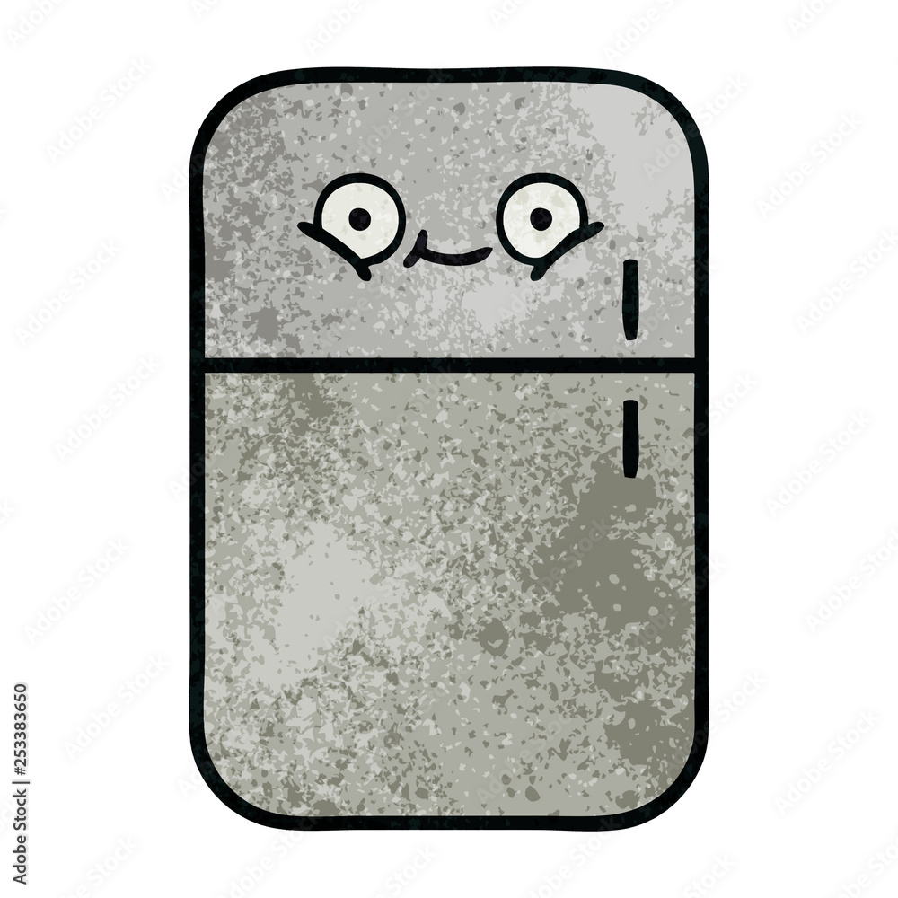 retro grunge texture cartoon fridge freezer retro grunge texture cartoon fridge freezer