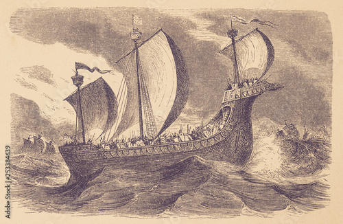 Wilhelms the Conqueror's ship - Illustration, Europe, Germany, 1880-1889, 19th Century, 19th Century Style photo