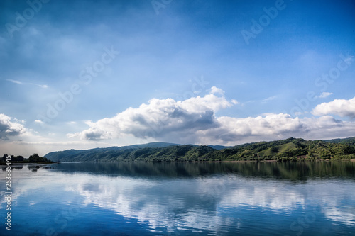 Sky reflected in lake. Landscape © MexChriss