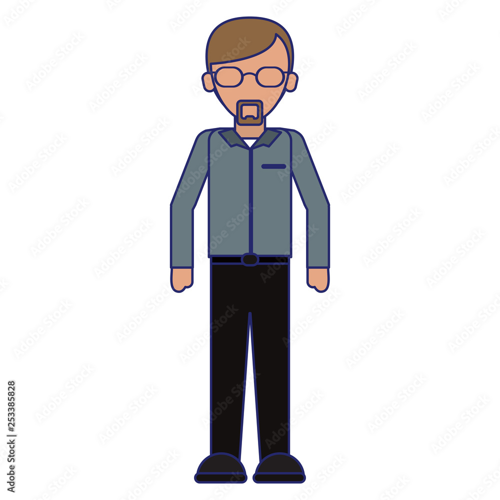 Executive businessman cartoon blue lines faceless Executive businessman cartoon blue lines faceless