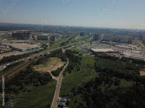 Panorama copter moscow sity view © sergey