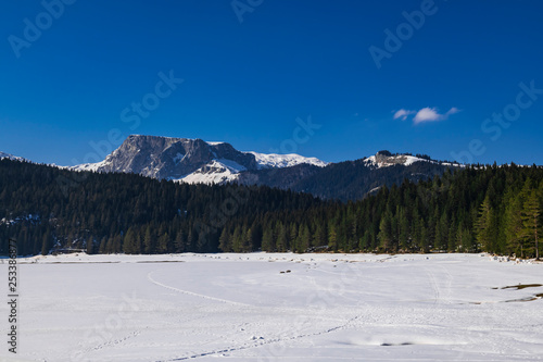 Winter landscape in Montenegro.
