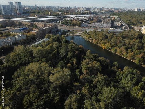 Canvas Print Panorama copter moscow sity view