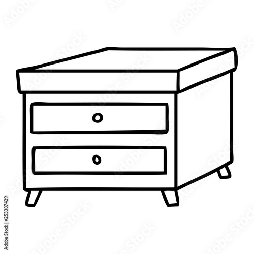 line drawing doodle of a bedside table