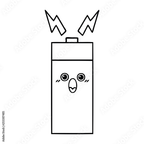 line drawing cartoon battery
